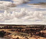 Extensive Canvas Paintings - An Extensive Landscape with a Road by a Ruin